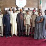 The Comptroller General of Nigeria Immigration Service, received members of the House of Representatives Committee on Safety Standards and Regulations, led by the Chairman, Hon. David Idris Zacharias.
