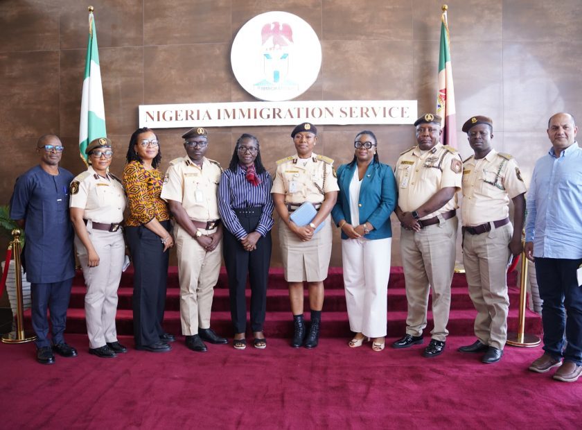 The Comptroller General, KN Nandap, pcc, mmis, fsmn, received a courtesy visit from the International Organization for Migration (IOM) delegation, led by Dimanche Sharon, the new Chief of Mission in Nigeria.