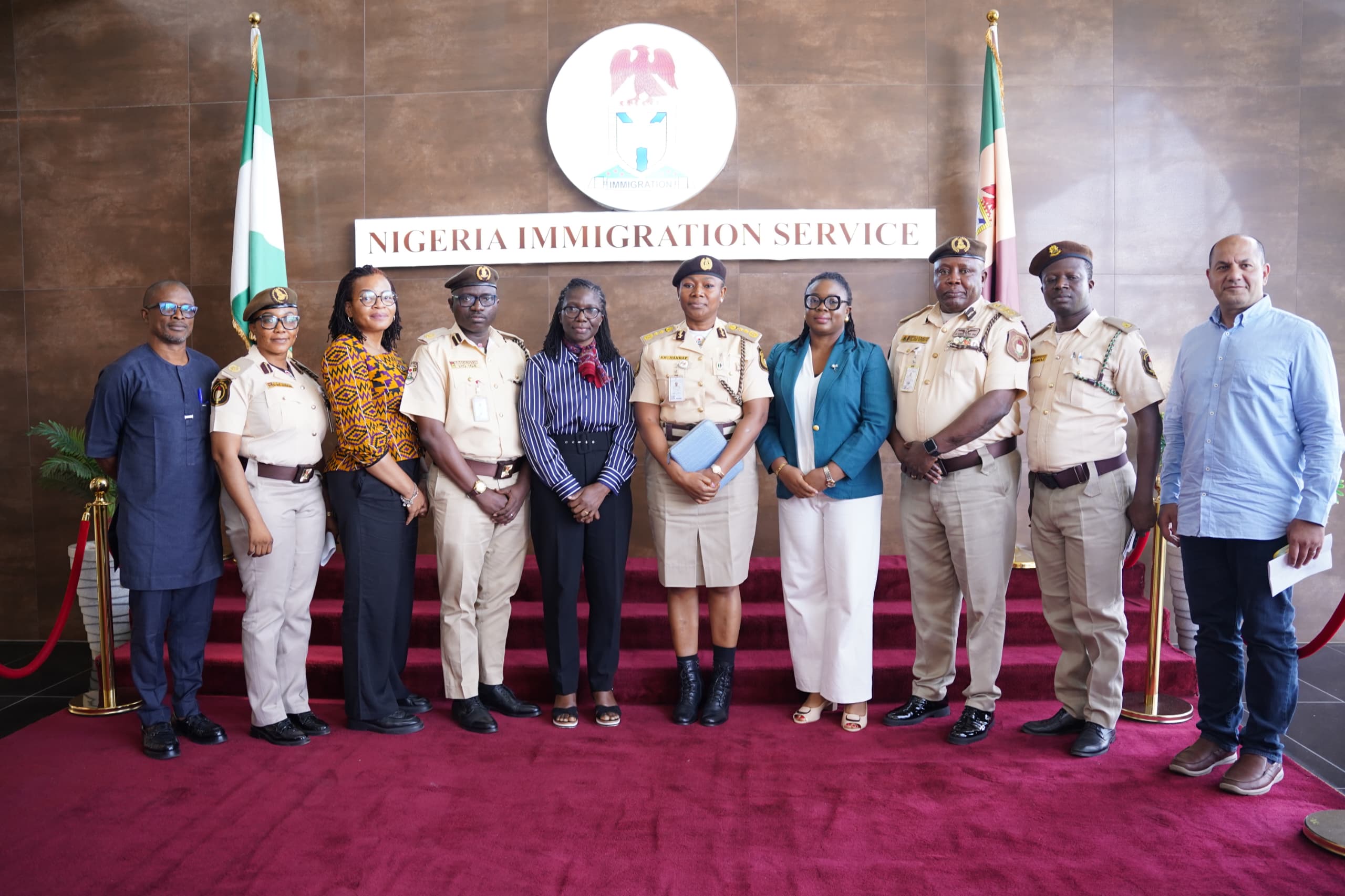 The Comptroller General, KN Nandap, pcc, mmis, fsmn, received a courtesy visit from the International Organization for Migration (IOM) delegation, led by Dimanche Sharon, the new Chief of Mission in Nigeria.
