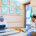 The Comptroller-General of the Nigeria Immigration Service, KN Nandap, pcc, mmis, fsmn, fspsp, yesterday 30th April, 2026 received the Vice Chancellor, University of Jos, Professor Tanko Ishaya, accompanied by a high delegation, on a courtesy visit to the Service Headquarters in Abuja.